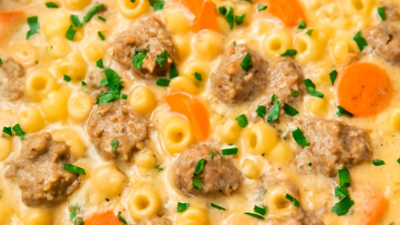 Creamy Parmesan Italian Sausage Ditalini Soup
