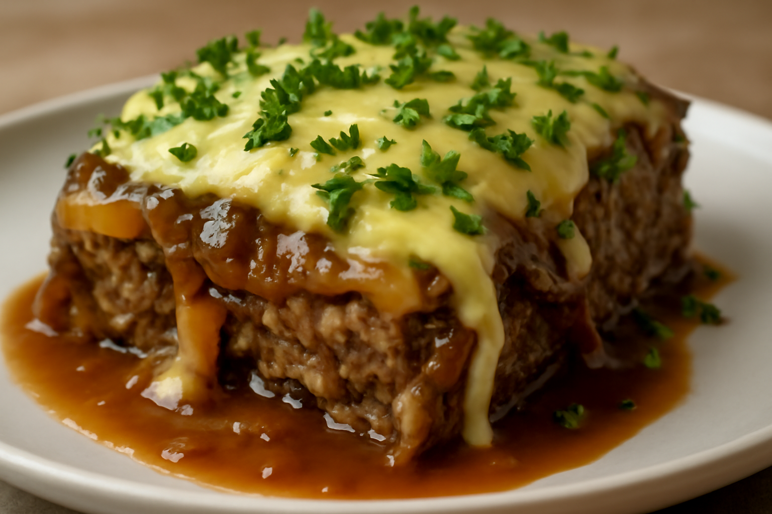 Crockpot French Onion Meatloaf