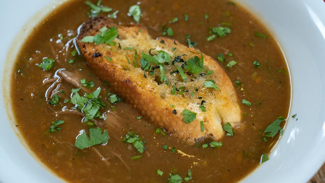 French Onion Short Rib Soup With Gruyère Toast